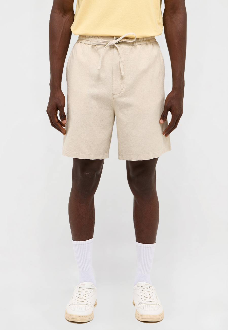 Męskie Szorty Materiałowe Mustang Style Linen Jogger Shorts Whisper White 1015146 2013