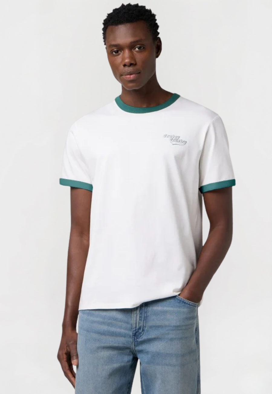 Meska Koszulka Wrangler Ringer Tee Worn White 112371497