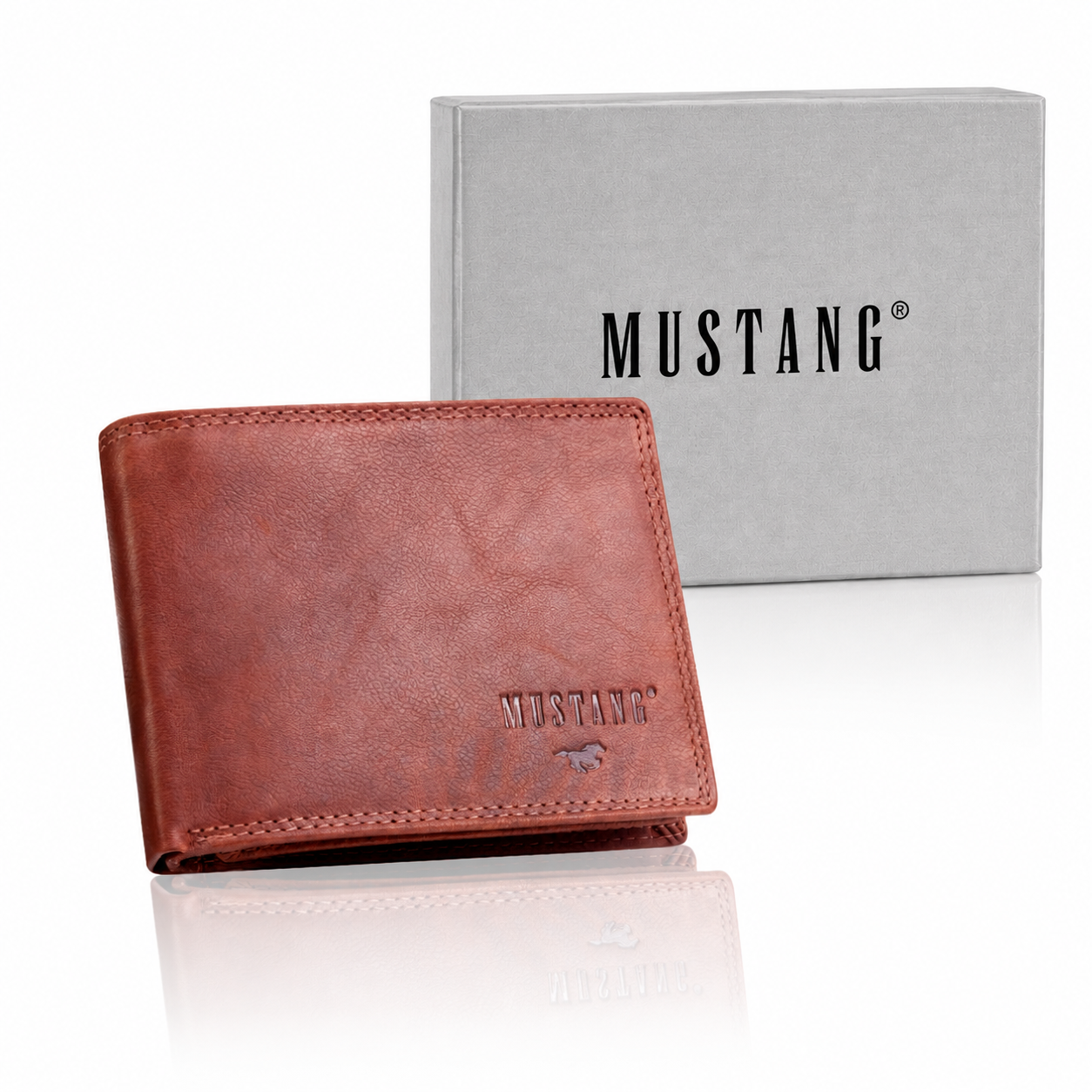Portfel Skórzany Męski Mustang Denimo Wallet Side Opening