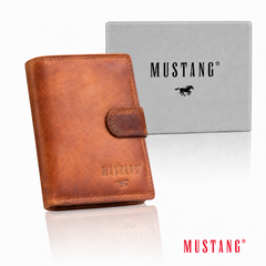 Męski Skórzany Portfel Mustang Denimo High Wallet Side Opening With Button