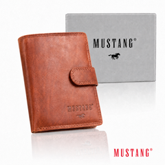 Skórzany Portfel Pojemny Premium Mustang Denimo High Wallet Side Opening With Button