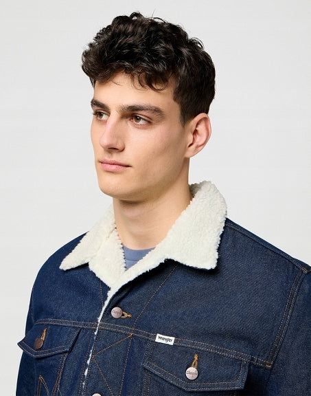 Męska Kurtka Jeansowa Wrangler Sherpa Denim Jacket Clean Rinse 112371364