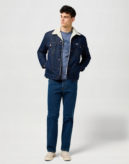 Męska Kurtka Jeansowa Wrangler Sherpa Denim Jacket Clean Rinse 112371364