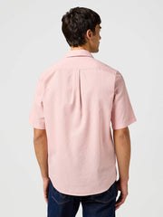 Meska Koszula Wrangler SS 1 Pkt Shirt Silver Pink 112362676