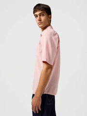 Meska Koszula Wrangler SS 1 Pkt Shirt Silver Pink 112362676