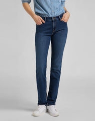 DAMSKIE SPODIE JEANSOWE LEE MARION STRAIGHT MID WORN IN RAY L301NOWH 112105868