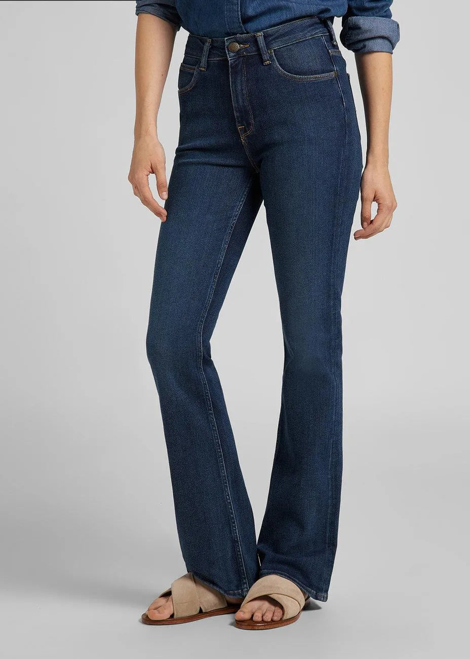 DAMSKIE SPODNIE JEANSOWE LEE BREESE BOOT DARK BRISTOL L31TNCXU 112107294