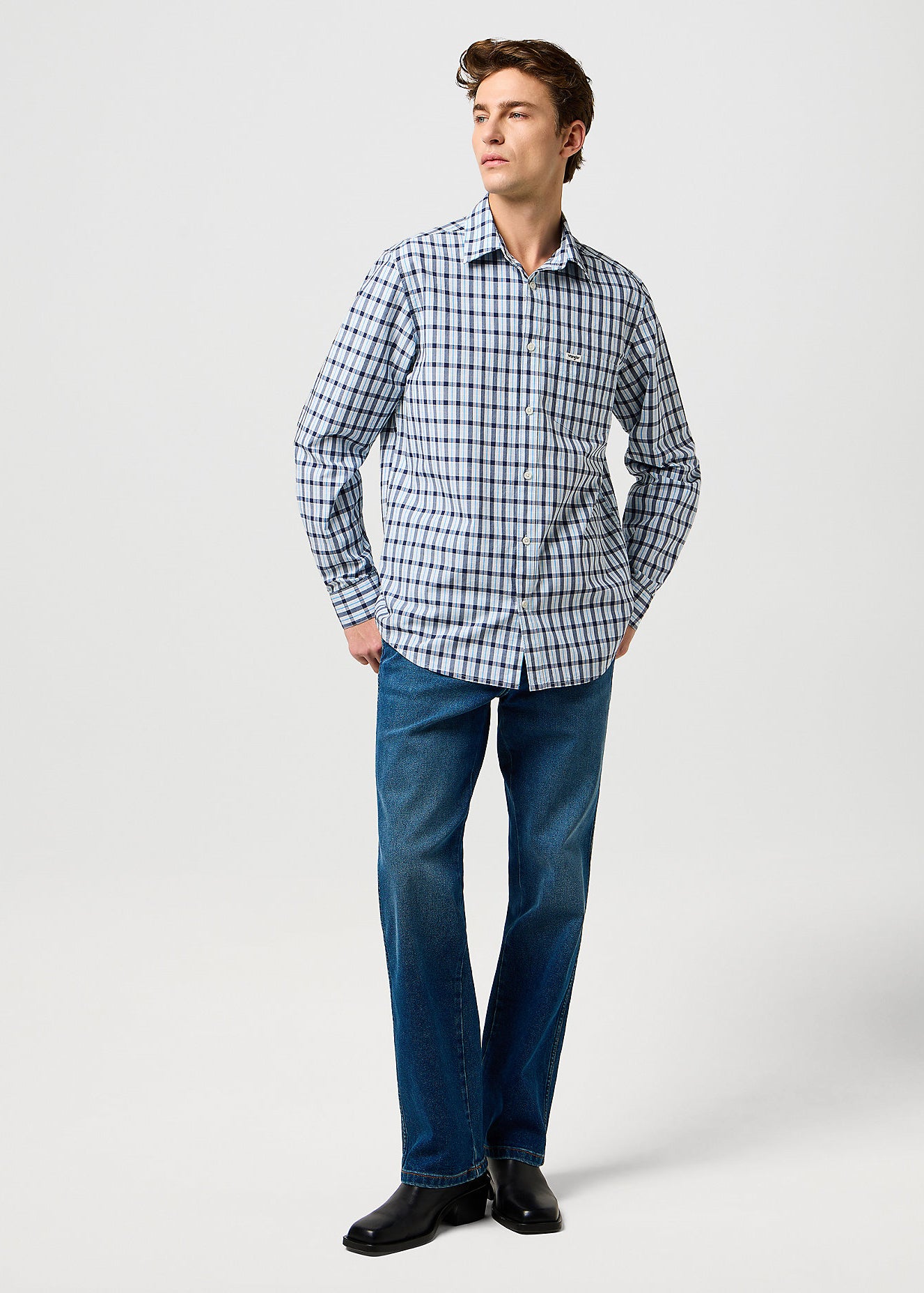 Męska Koszula Wrangler 1 Pkt Shirt Cerulean 112371552