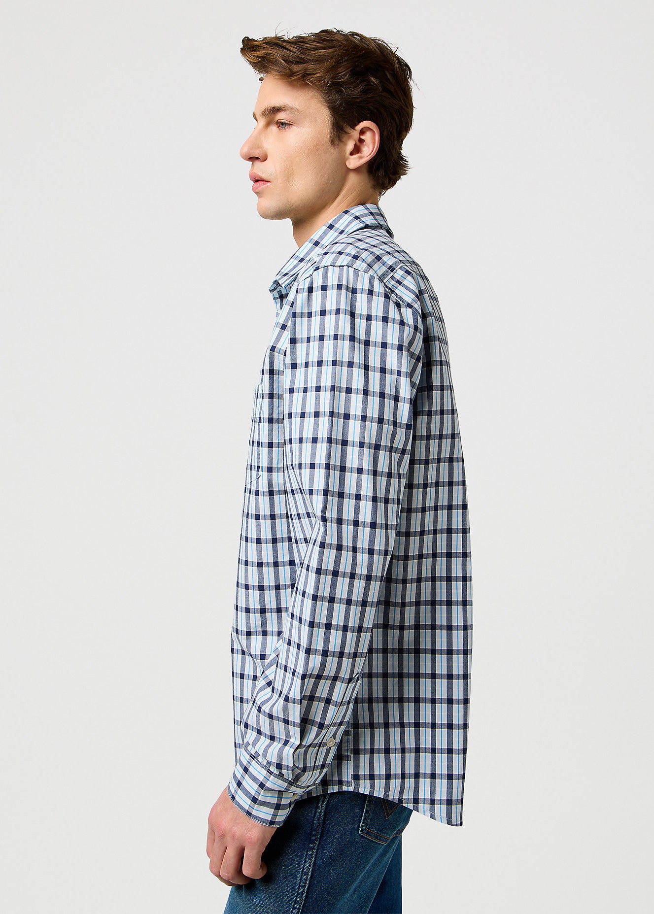 Męska Koszula Wrangler 1 Pkt Shirt Cerulean 112371552