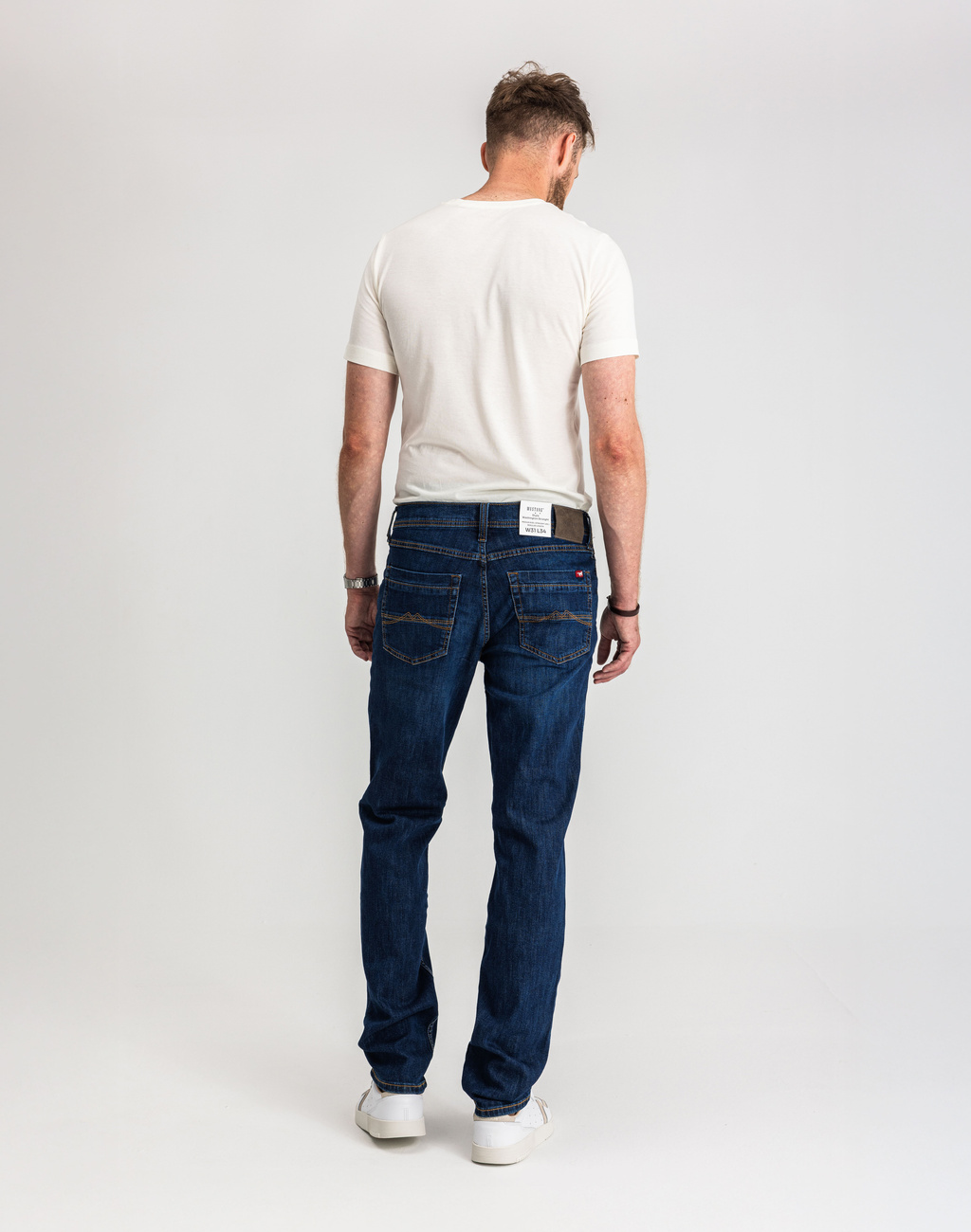 Męskie Spodnie Jeansowe Mustang Style Washington Straight Denim Blue 1017119 5000 882