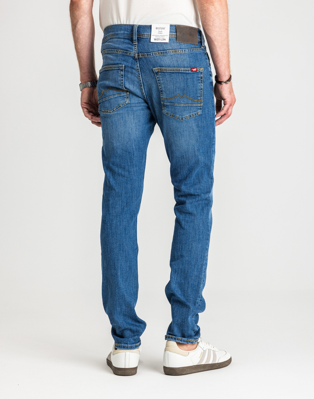Męskie Spodnie Jeansowe Mustang Style Vegas Denim Blue 1017120 5000 623