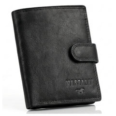 Męski Portfel Skórzany Czarny Mustang Denimo Wallet