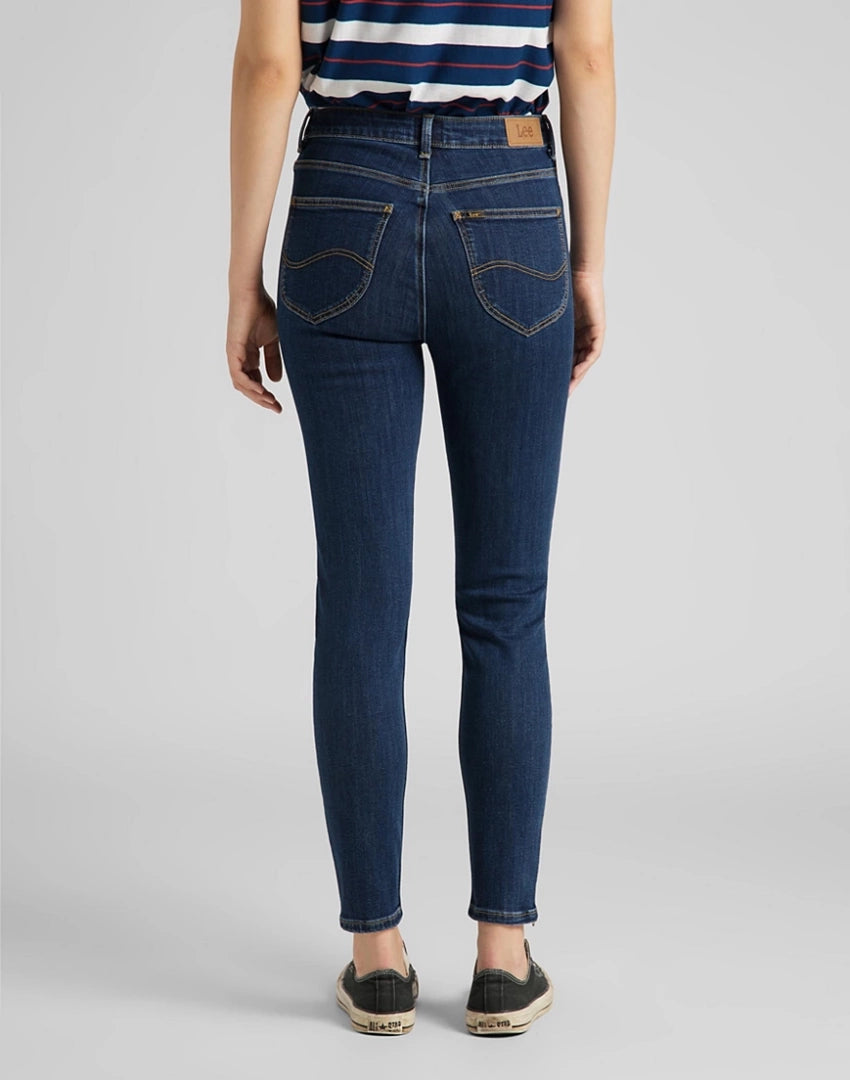 DAMSKIE SPODNIE JEANSOWE LEE Scarlett High Zip STONE TRAVIS L31BMOBJ 112107036