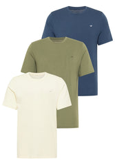 3 Pak T-Shirt Mustang Style Alex Beżowy Khaki Niebieski