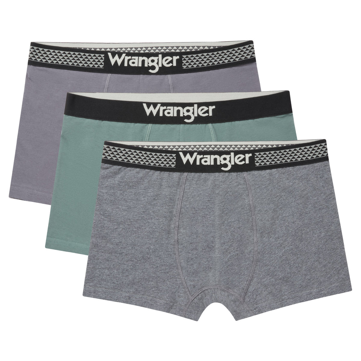 3PAK MĘSKIE BOKSERKI WRANGLER TRUNKS BRODIE CHARCOAL MARL/DARK FOREST/POPPYSEED U5_22225_WRA