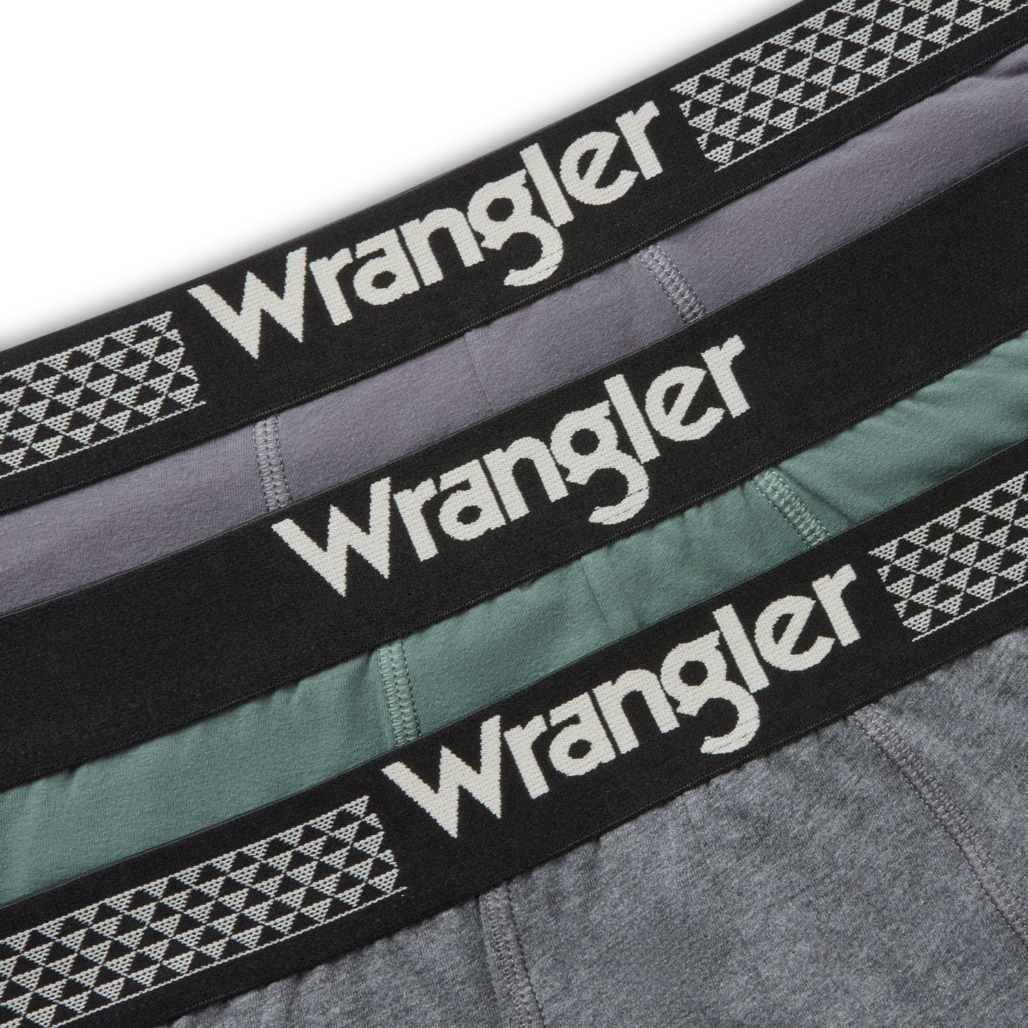 3PAK MĘSKIE BOKSERKI WRANGLER TRUNKS BRODIE CHARCOAL MARL/DARK FOREST/POPPYSEED U5_22225_WRA