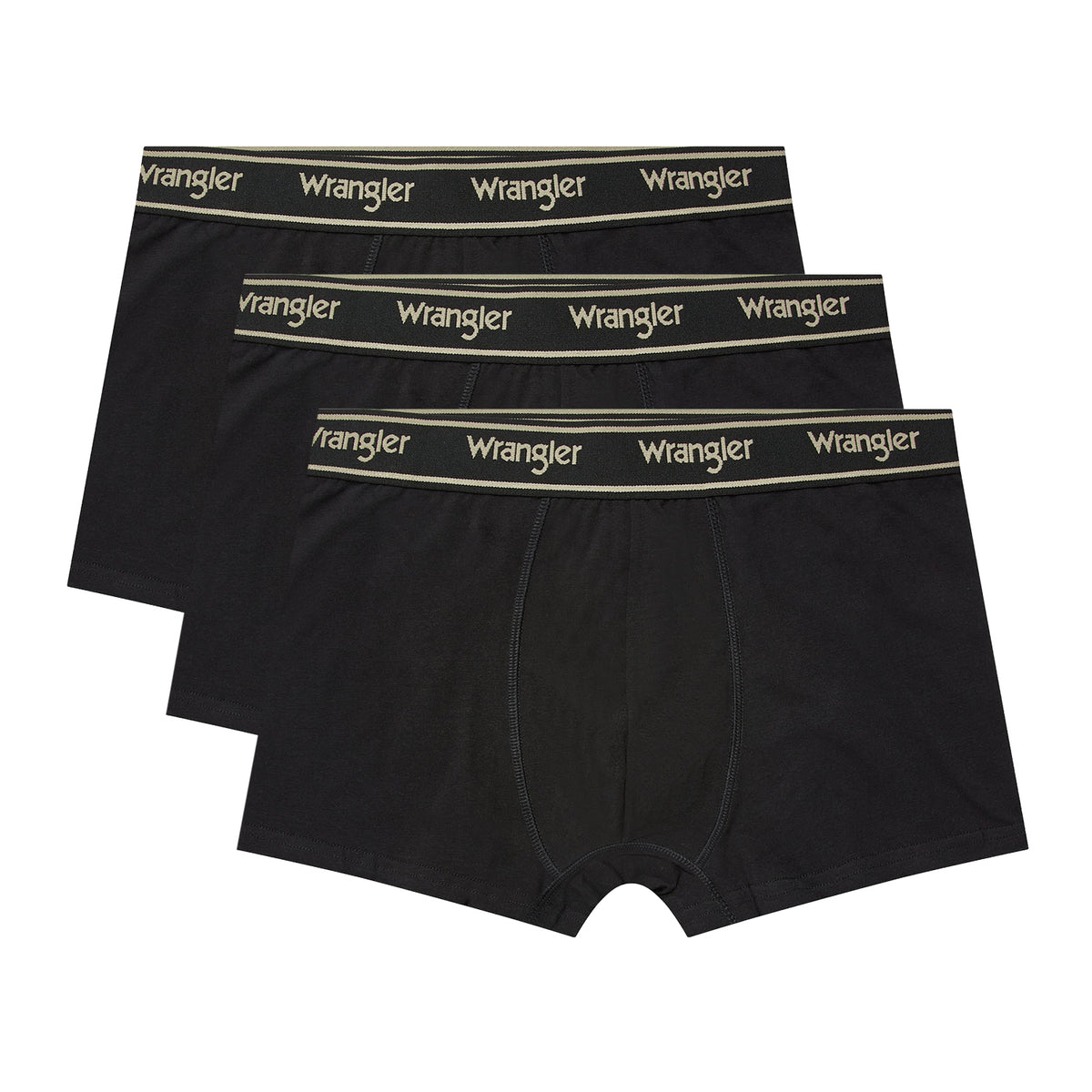3PAK MĘSKIE BOKSERKI WRANGLER TRUNKS ODWIN BLACK U5_22207_WRA
