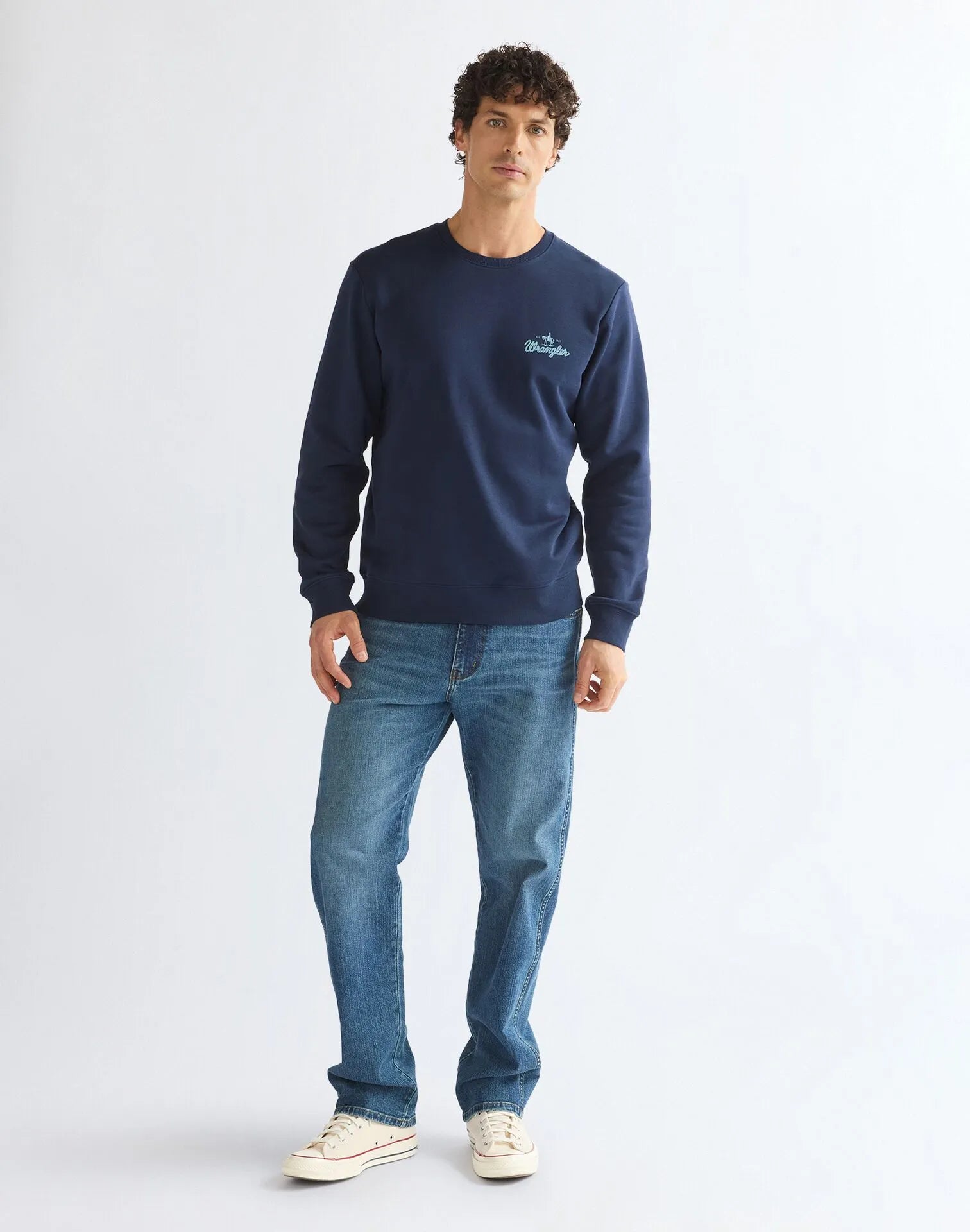BLUZA MĘSKA WRANGLER AMERICANA CREW BLACK IRIS 112387806