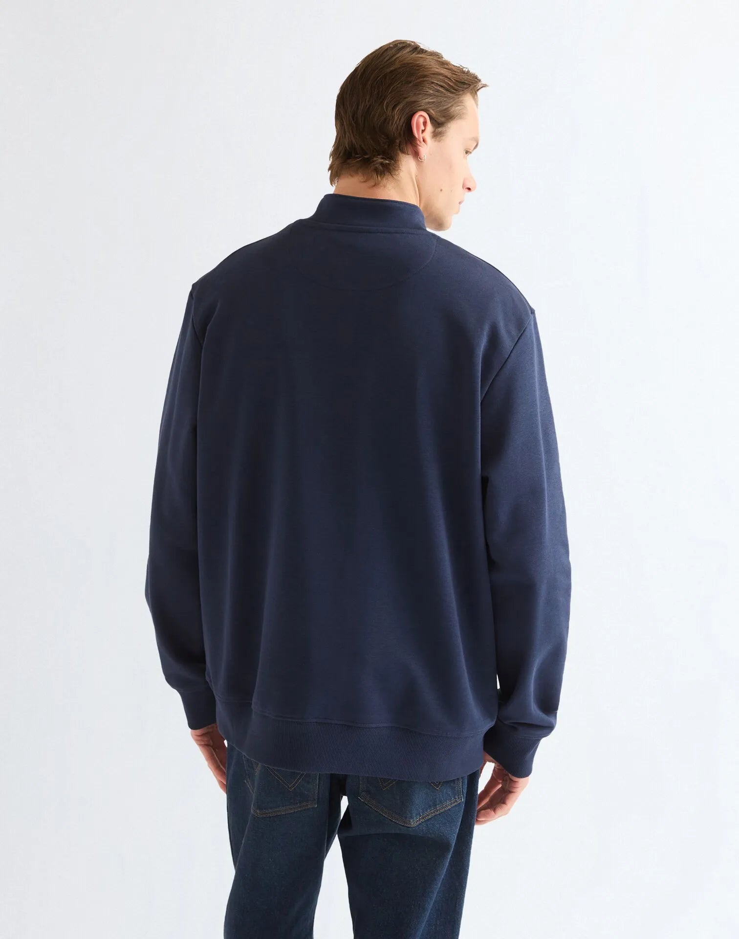BLUZA MĘSKA WRANGLER FUNNEL NECK ZIP BLACK IRIS 112387807