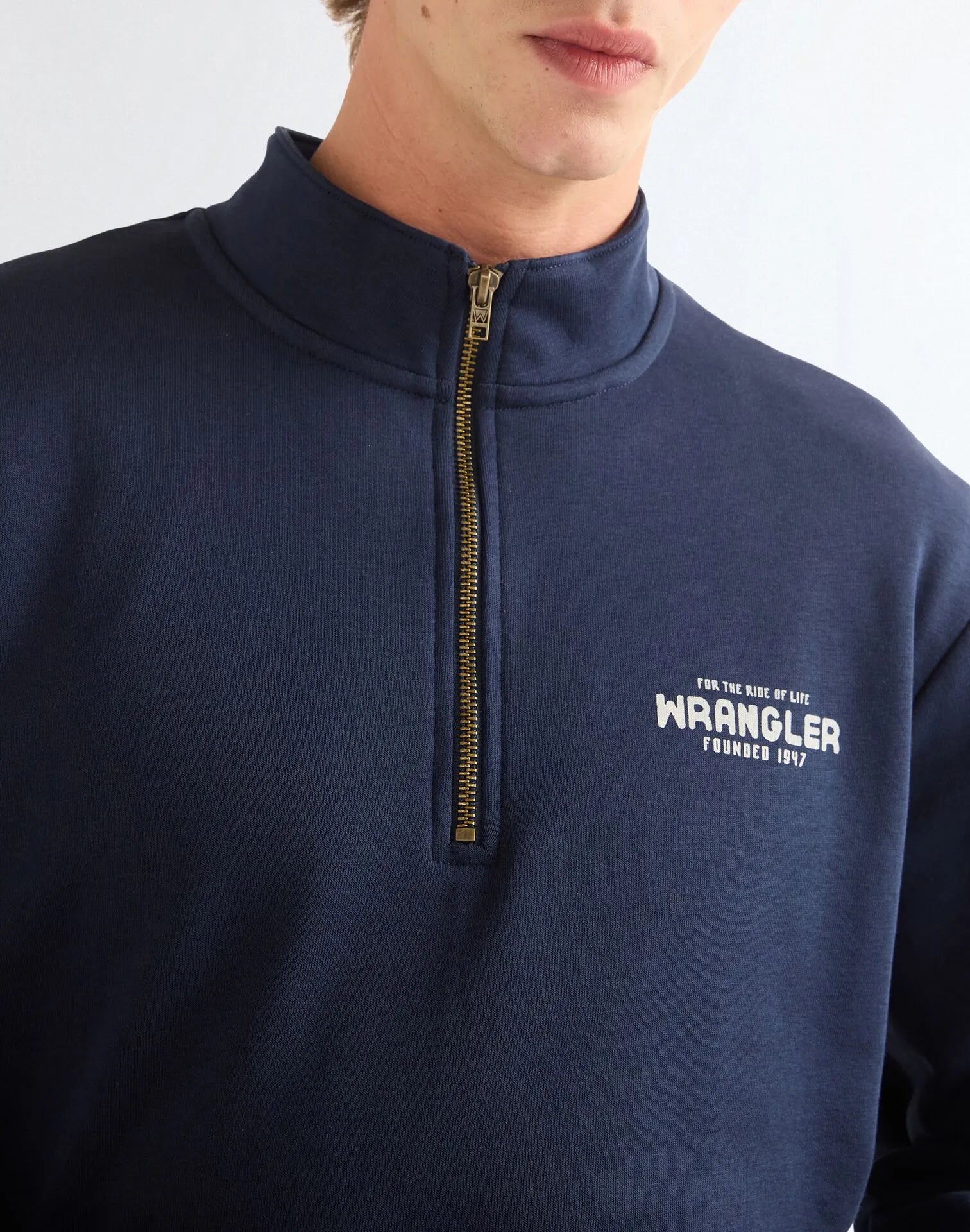 BLUZA MĘSKA WRANGLER FUNNEL NECK ZIP BLACK IRIS 112387807