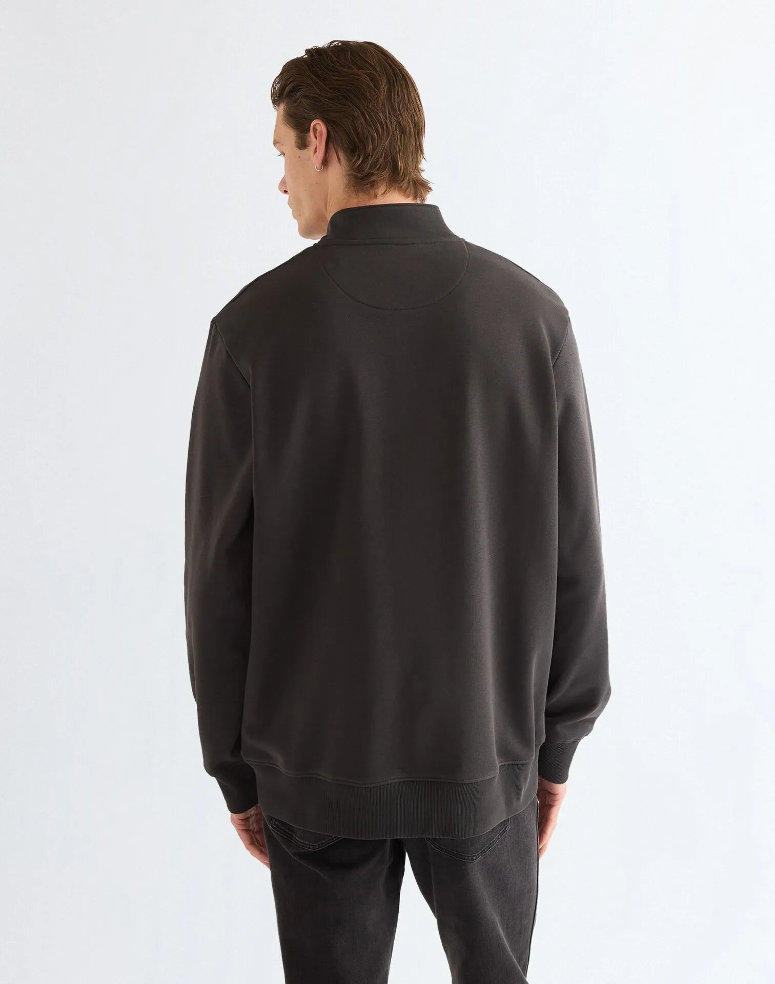 BLUZA MĘSKA WRANGLER FUNNEL NECK ZIP FADED BLACK 112387744