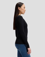 BLUZKI DAMSKIE LEE LS BOAT NECK TEE BLACK 112386181