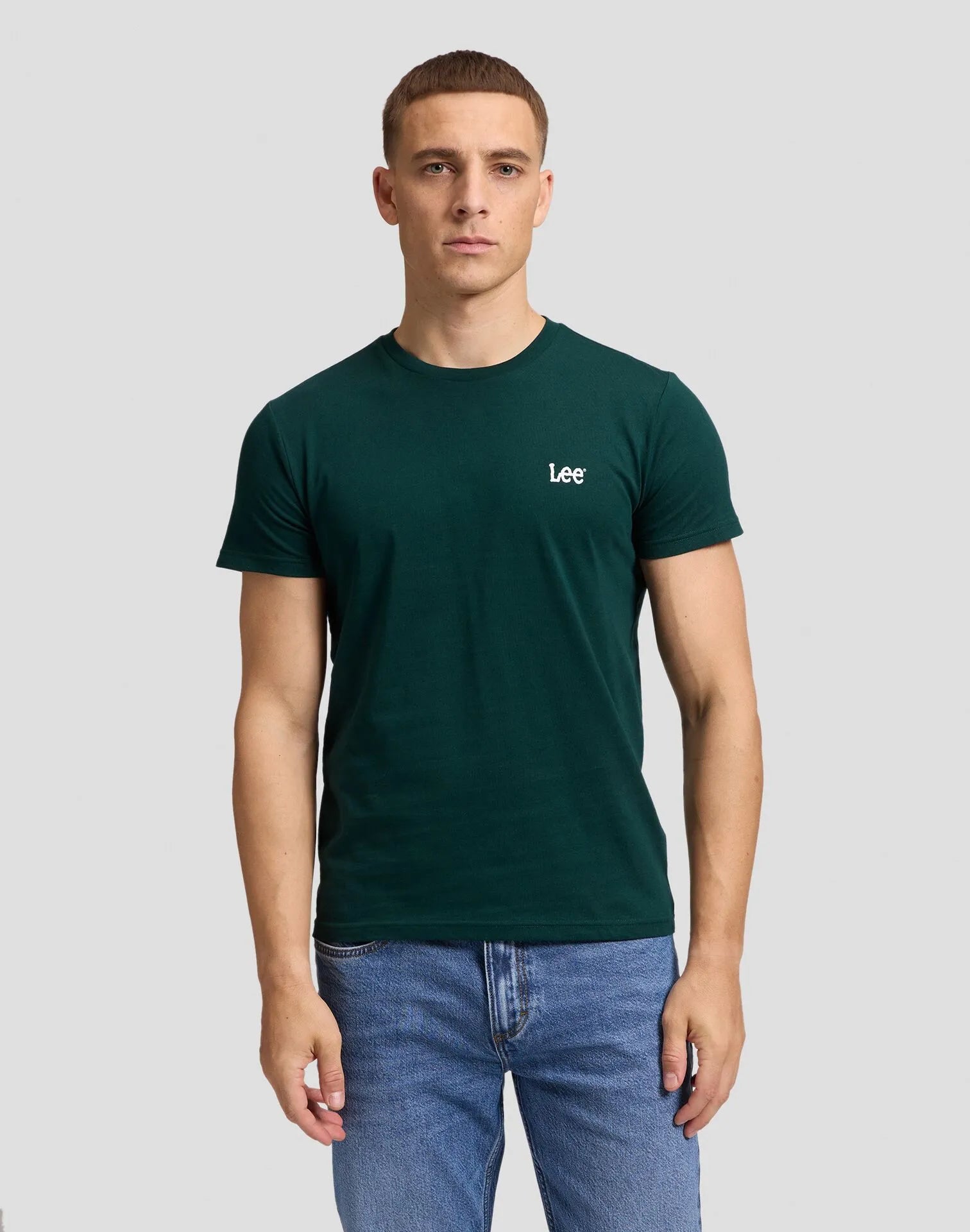 BLUZKI MĘSKIE LEE MULTI PACK CREW JADE FOREST WHITE 112387305