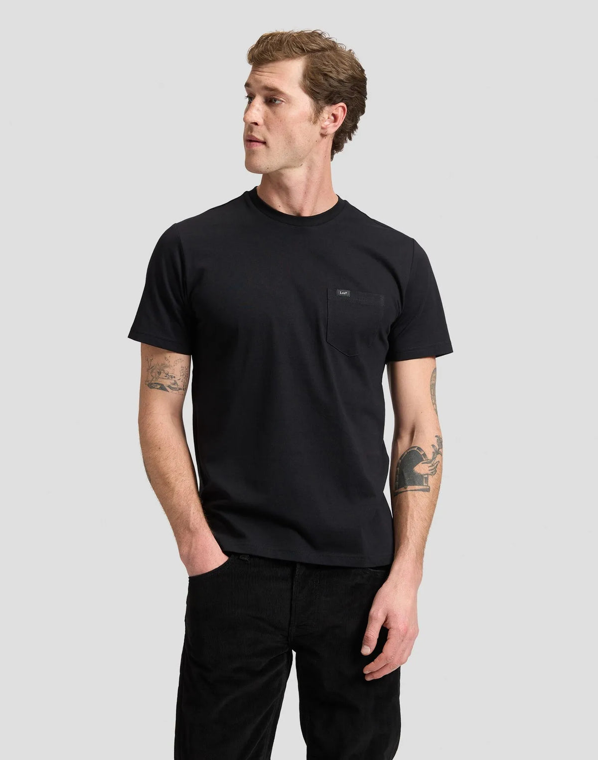 BLUZKI MĘSKIE LEE POCKET TEE BLACK 112387254
