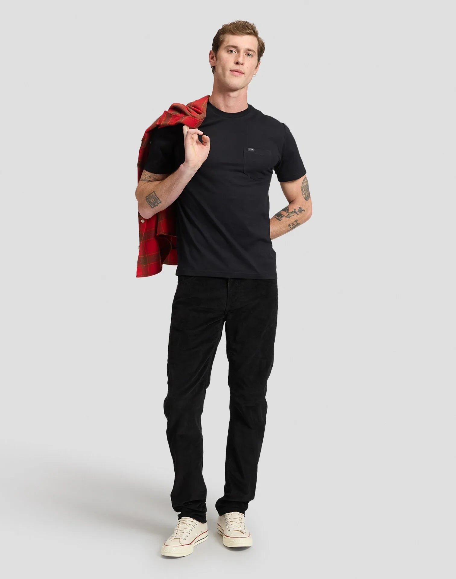 BLUZKI MĘSKIE LEE POCKET TEE BLACK 112387254
