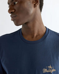 BLUZKI MĘSKIE WRANGLER SMALL GRAPHIC TEE NAVY 112386867