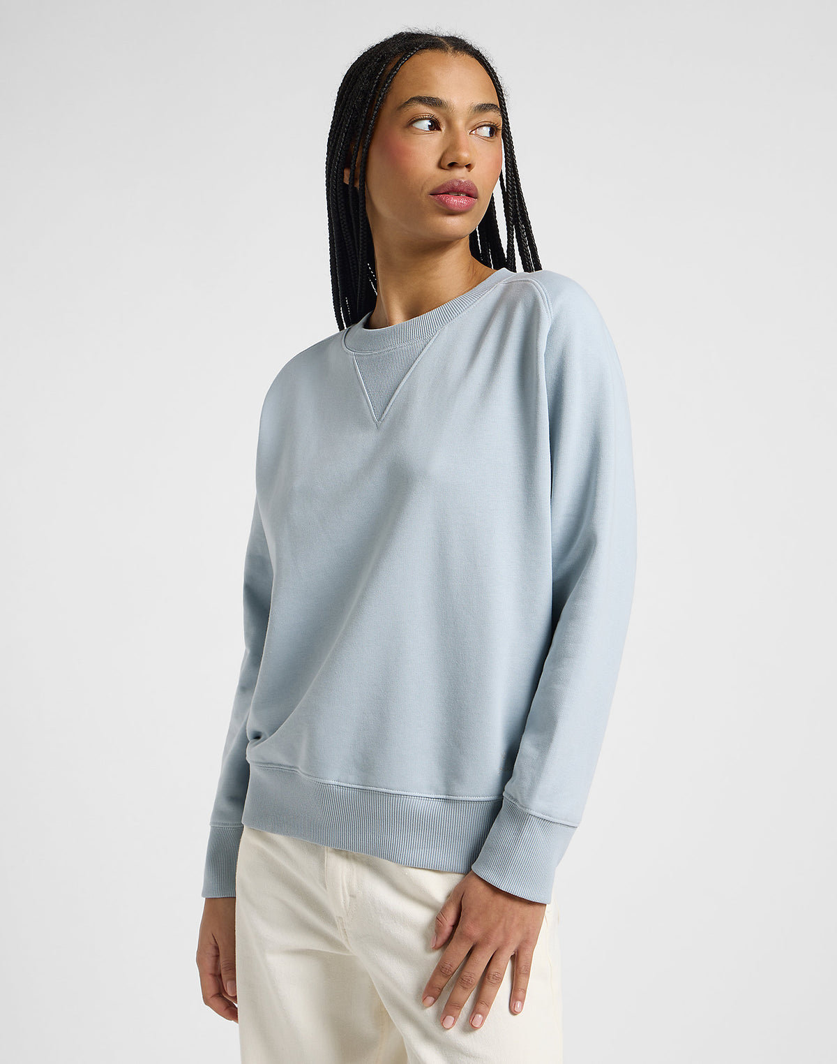 Damska Bluza Lee Raglan Crew Sws Concrete Gray 112369184