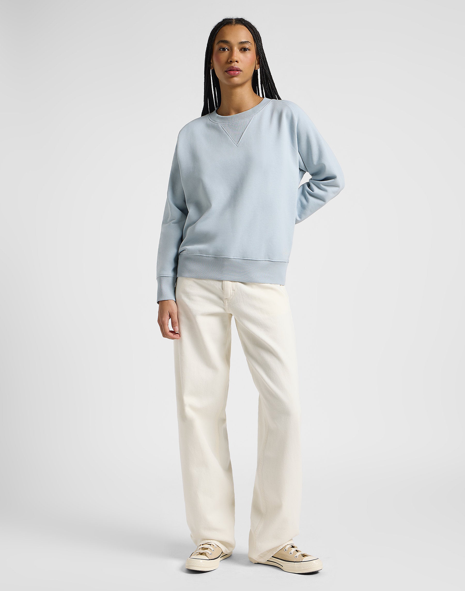 Damska Bluza Lee Raglan Crew Sws Concrete Gray 112369184