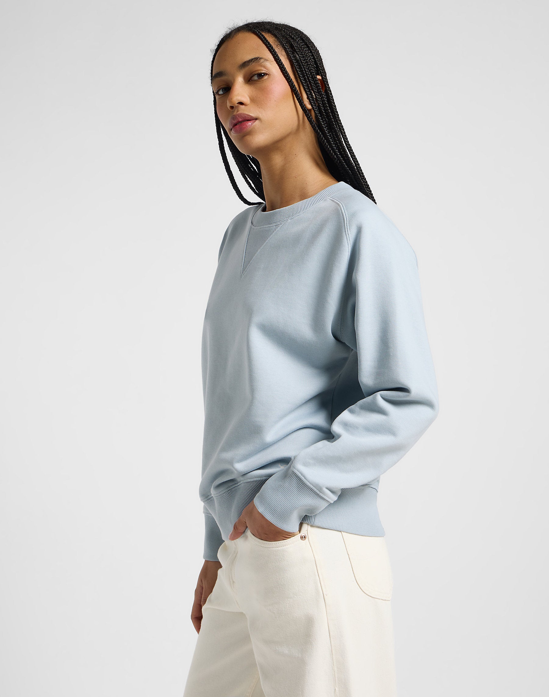 Damska Bluza Lee Raglan Crew Sws Concrete Gray 112369184