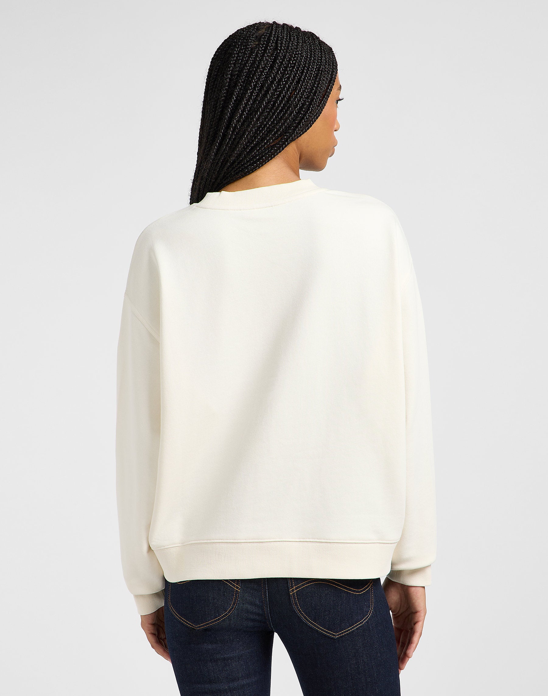 Damska Bluza Lee Relaxed Graphic Crew Ecru 112363841