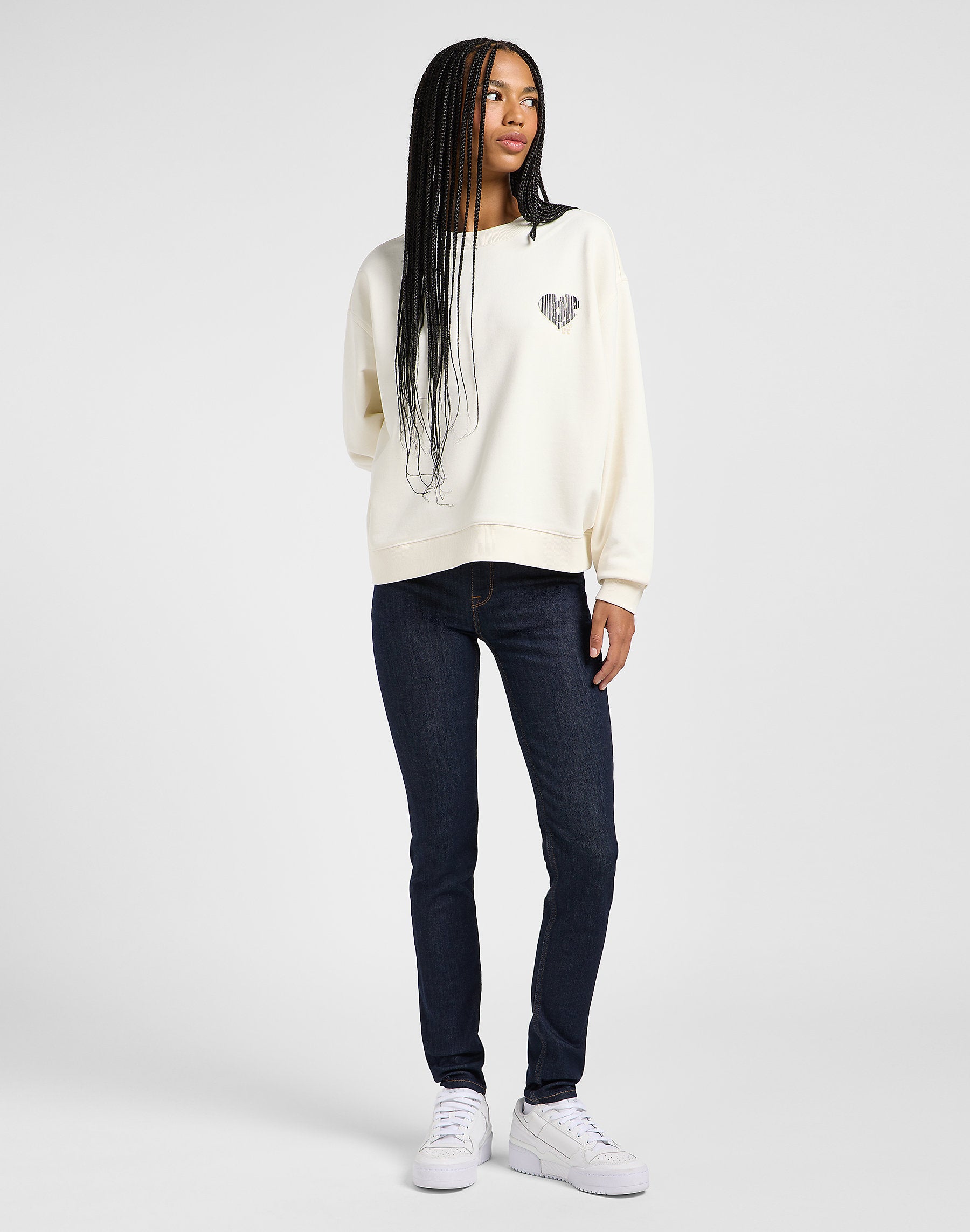 Damska Bluza Lee Relaxed Graphic Crew Ecru 112363841