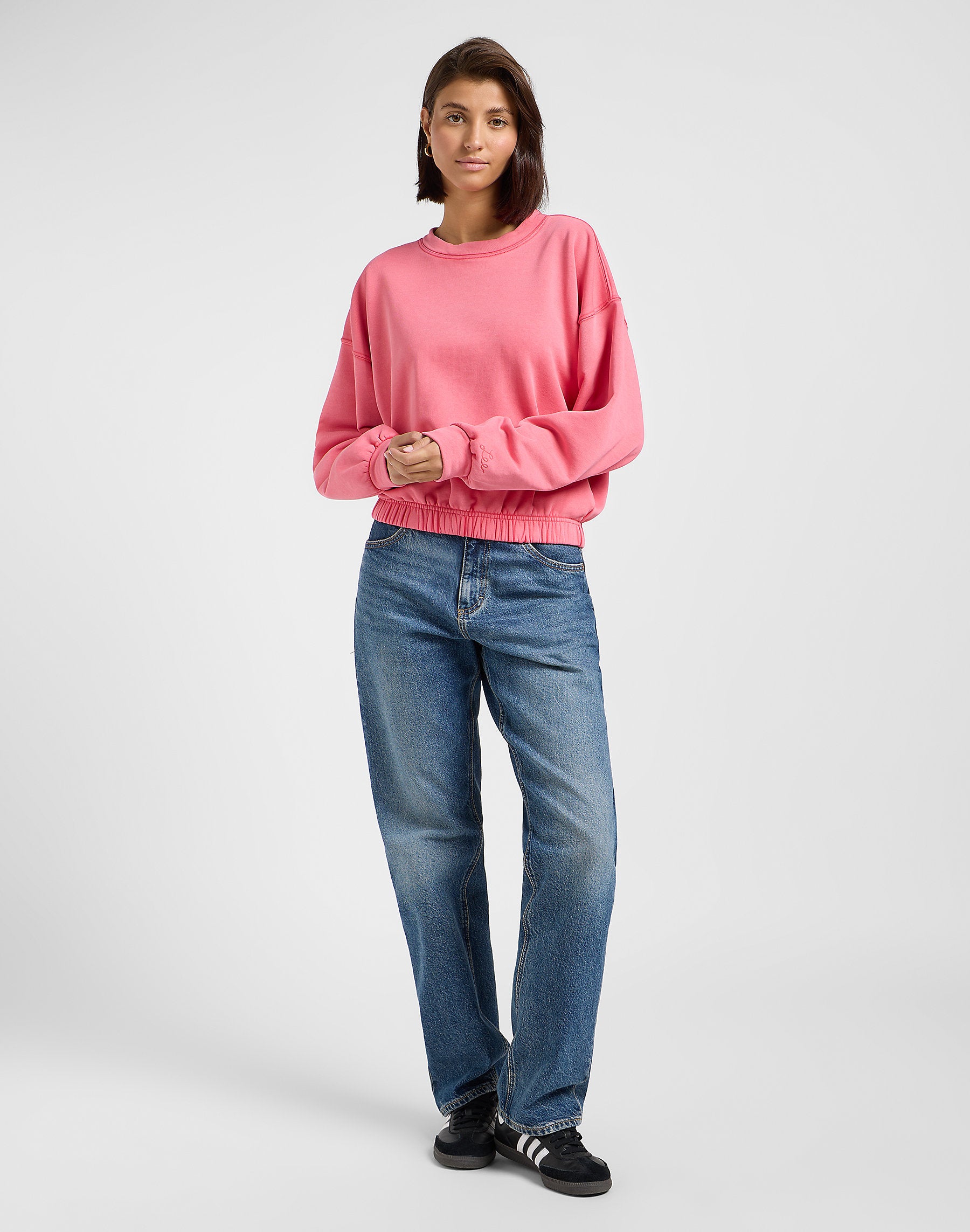Damska Bluza Lee Sleeve Detail Sweatshirt Lychee 112363495