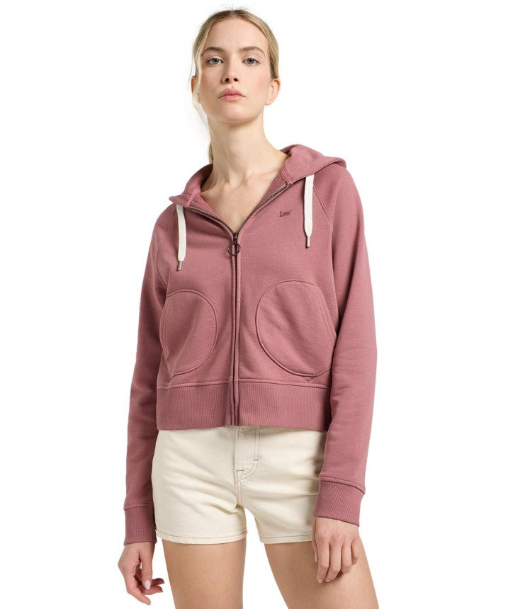 DAMSKA BLUZA LEE ZIP THROUGH HOODIE HENNA 112363840
