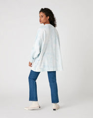 DAMSKA BLUZA MATERIAŁOWA WRANGLER OVERSIZED SWEAT BLUE TIE DYE W6Q4HAB27 112130836