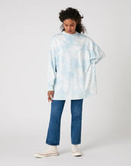 DAMSKA BLUZA MATERIAŁOWA WRANGLER OVERSIZED SWEAT BLUE TIE DYE W6Q4HAB27 112130836