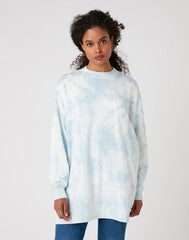 DAMSKA BLUZA MATERIAŁOWA WRANGLER OVERSIZED SWEAT BLUE TIE DYE W6Q4HAB27 112130836