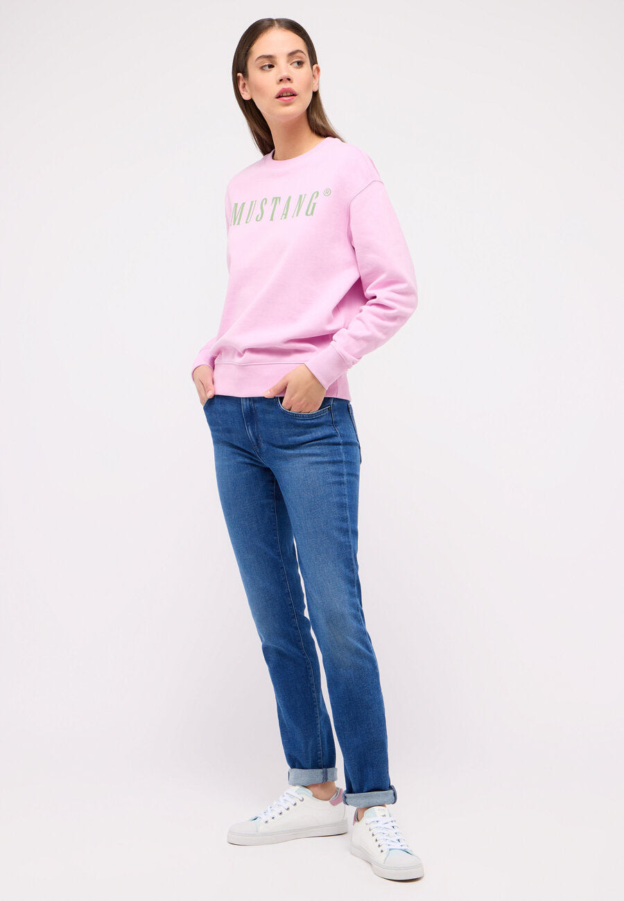 DAMSKA BLUZA MUSTANG LOGO Aberdeen Pink Lavender 1014960 8070