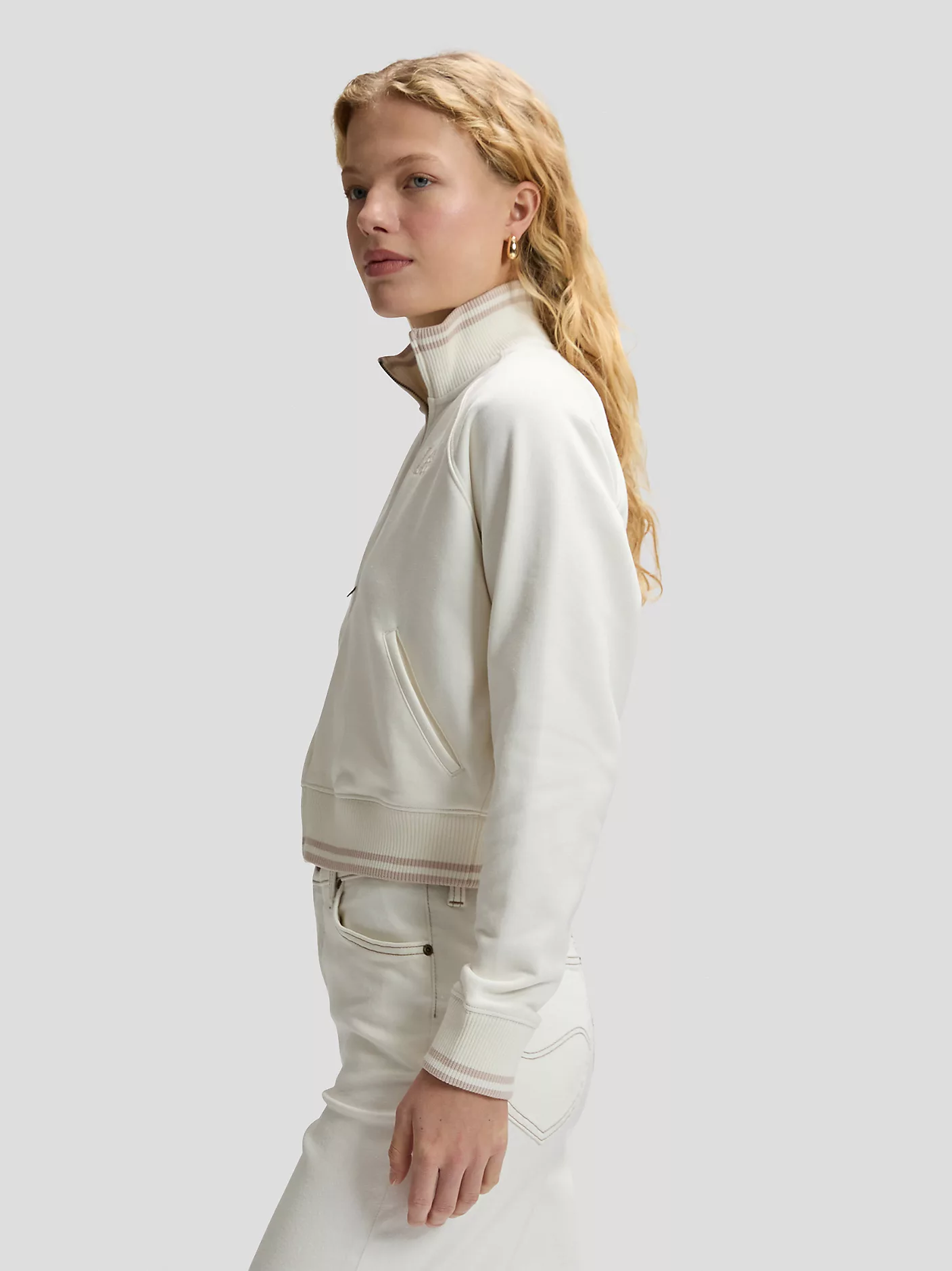 DAMSKA BLUZA ROZPINANA LEE ZIP UP ECRU 112376983