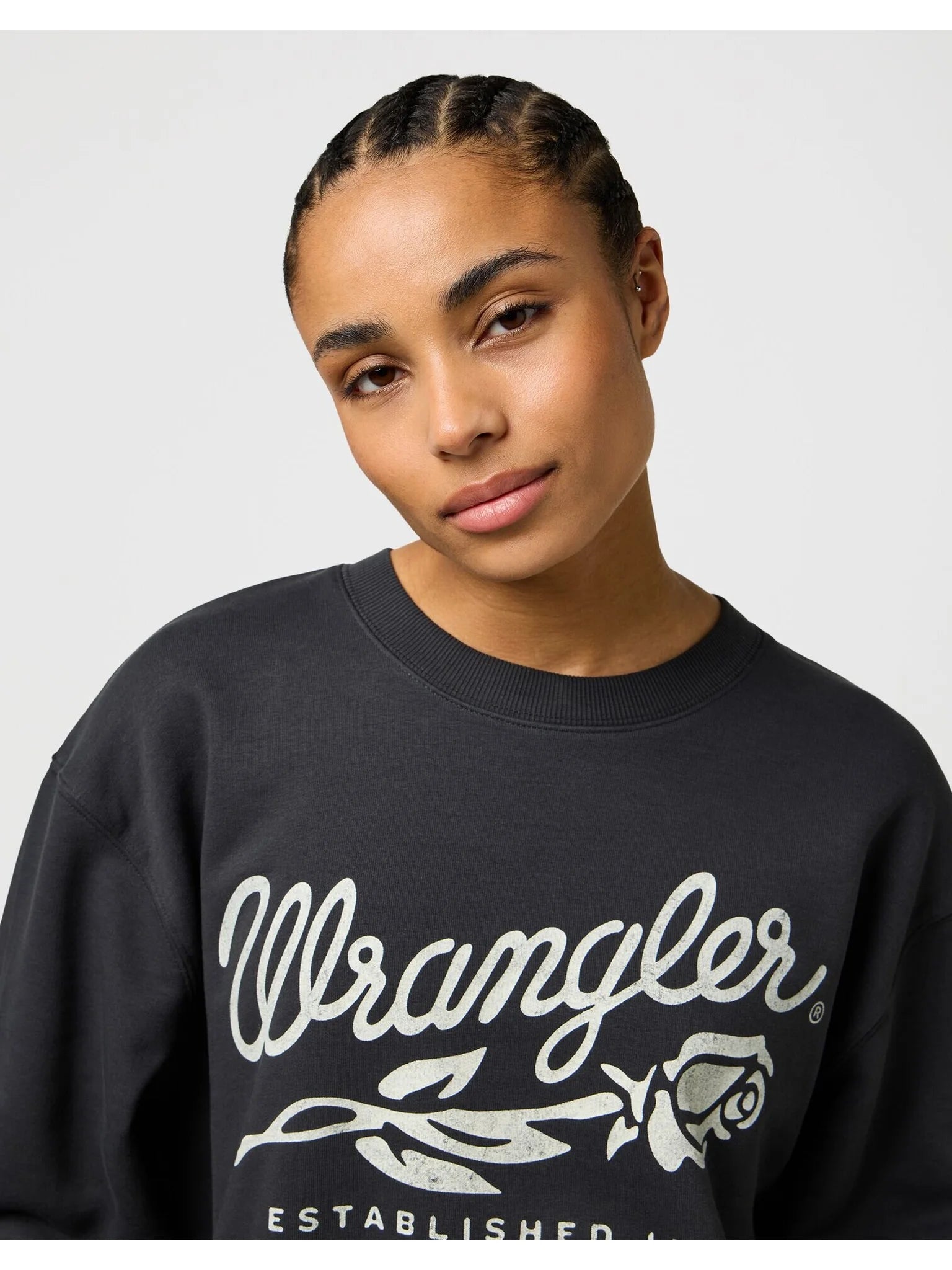 Damska Bluza Wrangler Oversized Sweat Faded Black 112370826