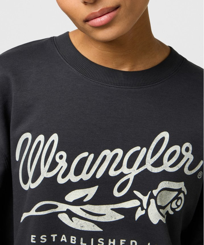 Damska Bluza Wrangler Oversized Sweat Faded Black 112370826