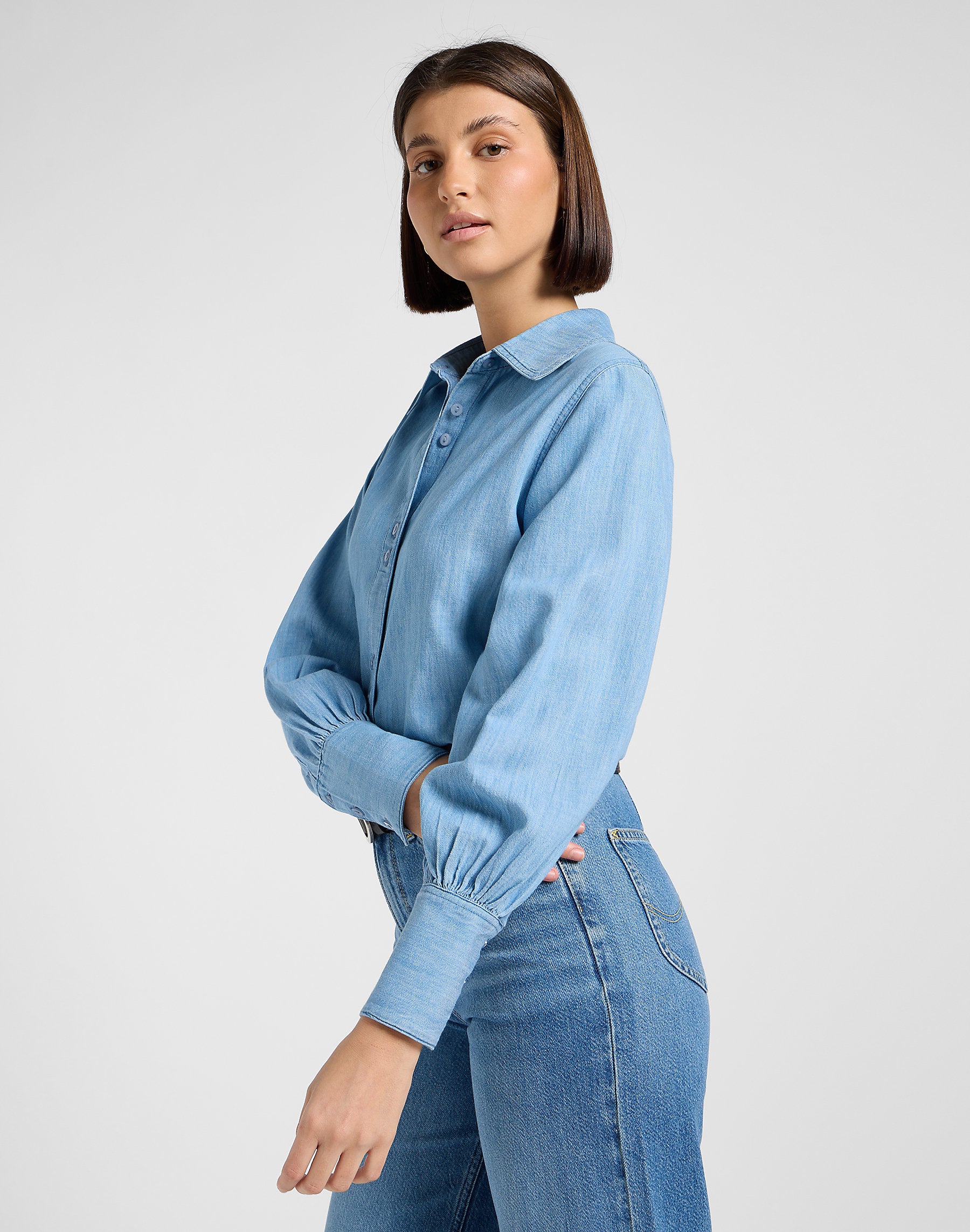 Damska Koszula Jeansowa Lee Balloon Sleeve Shirt Never Ages 112370985