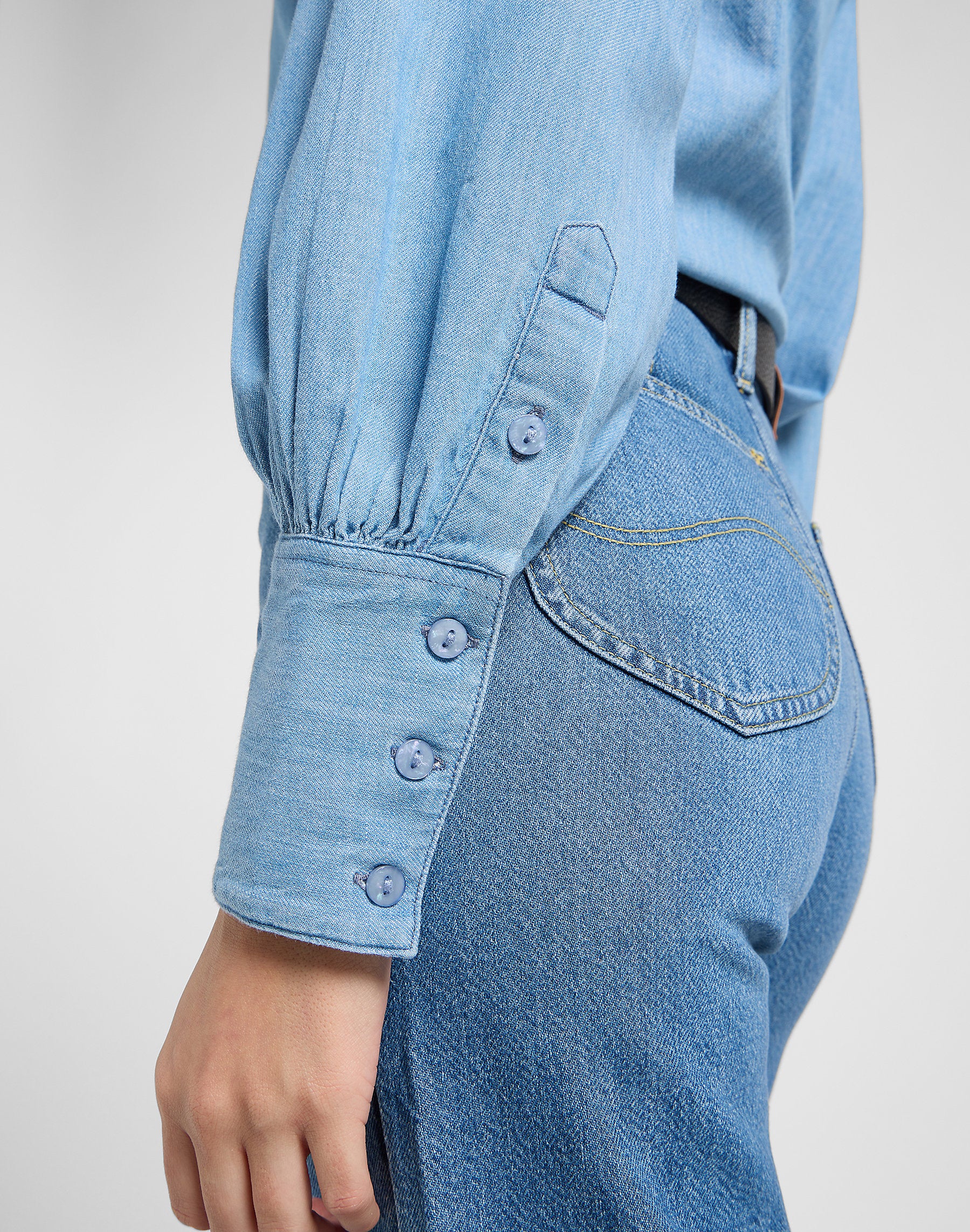 Damska Koszula Jeansowa Lee Balloon Sleeve Shirt Never Ages 112370985