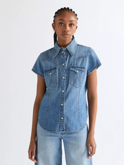 DAMSKA KOSZULA JEANSOWA WRANGLER SS STYLIZED WESTERN HAZY HORIZON 112378113