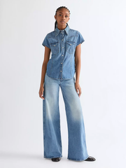DAMSKA KOSZULA JEANSOWA WRANGLER SS STYLIZED WESTERN HAZY HORIZON 112378113