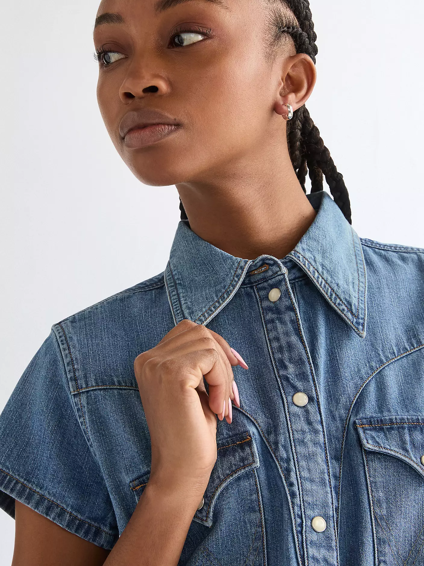 DAMSKA KOSZULA JEANSOWA WRANGLER SS STYLIZED WESTERN HAZY HORIZON 112378113