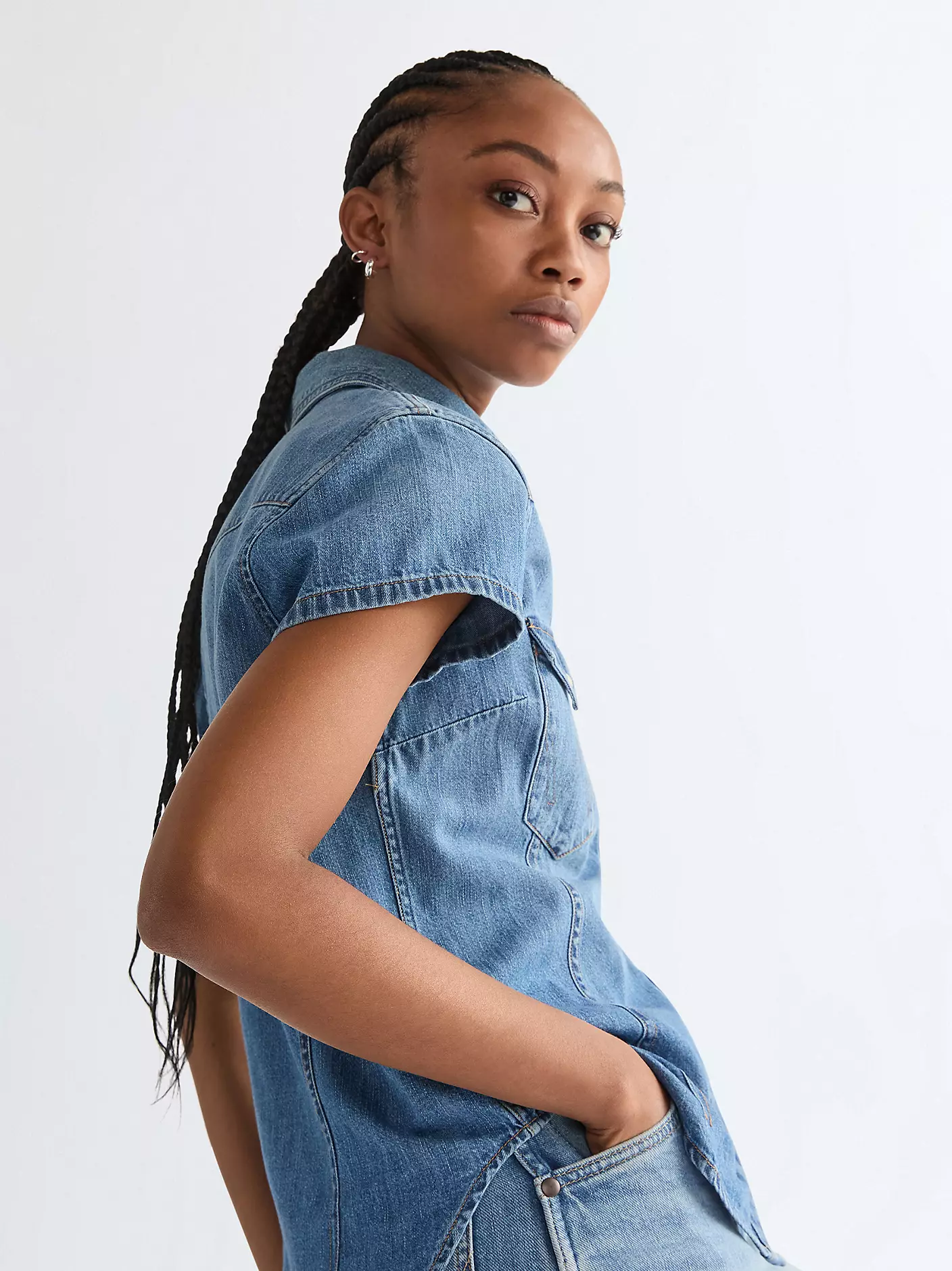 DAMSKA KOSZULA JEANSOWA WRANGLER SS STYLIZED WESTERN HAZY HORIZON 112378113